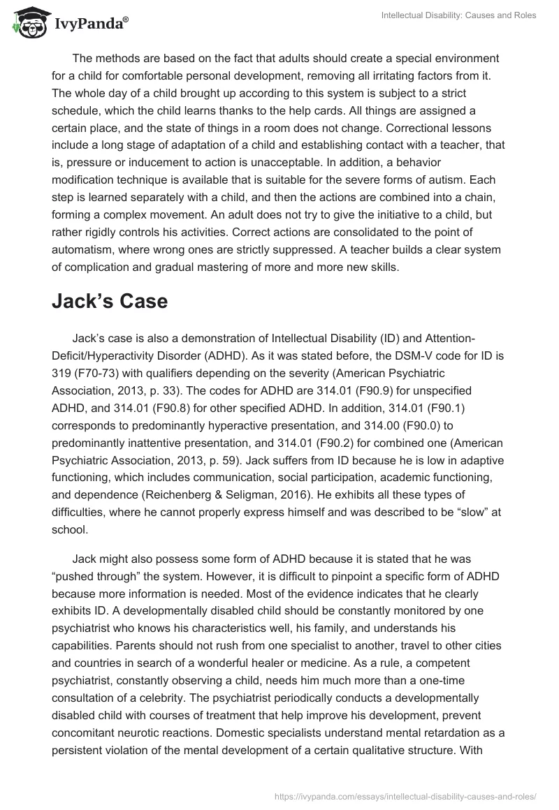 Intellectual Disability: Causes and Roles. Page 2