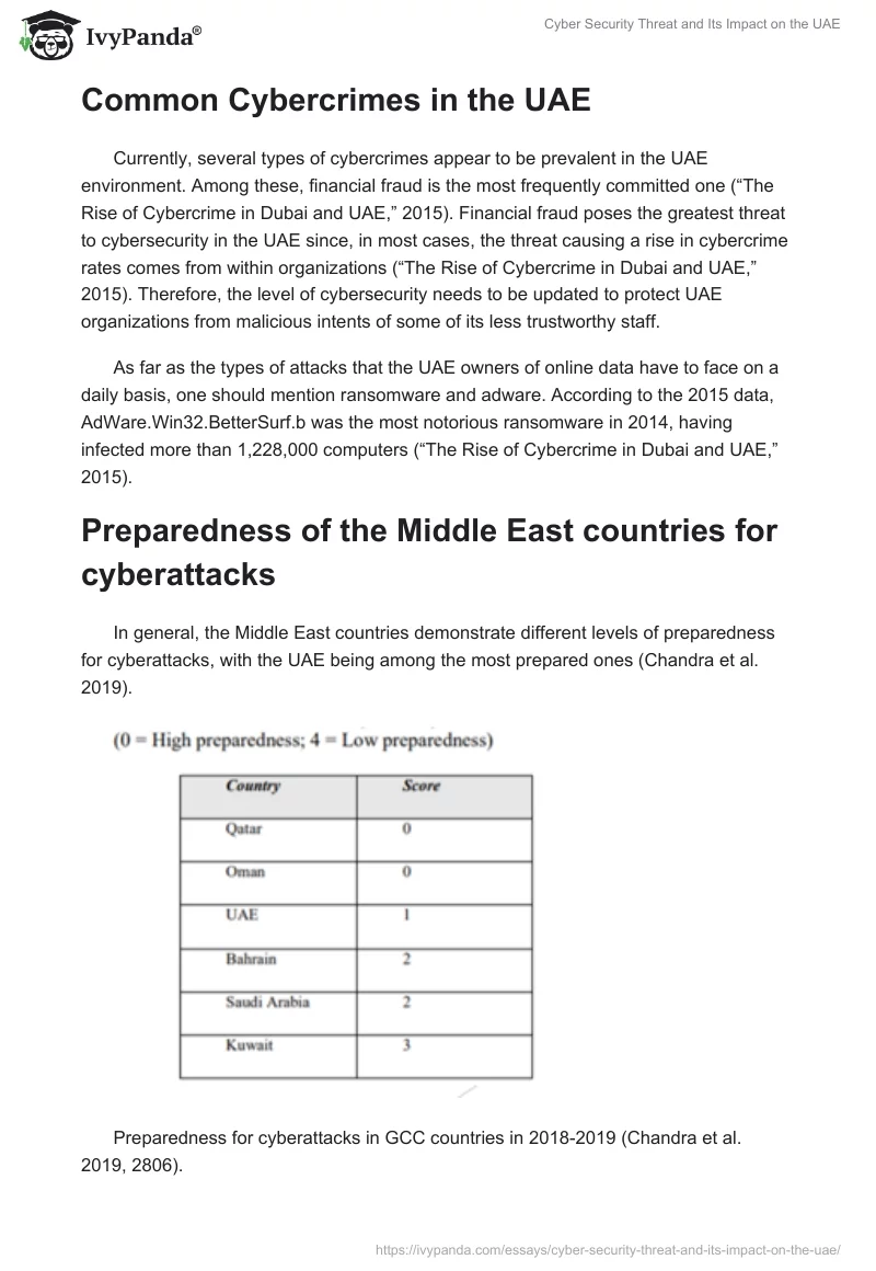 Cyber Security Threat and Its Impact on the UAE. Page 2