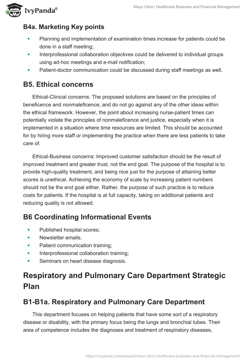 Mayo Clinic: Healthcare Business and Financial Management. Page 5