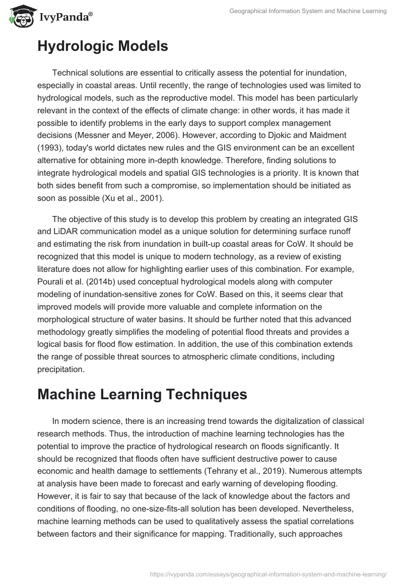 Geographical Information System and Machine Learning. Page 2
