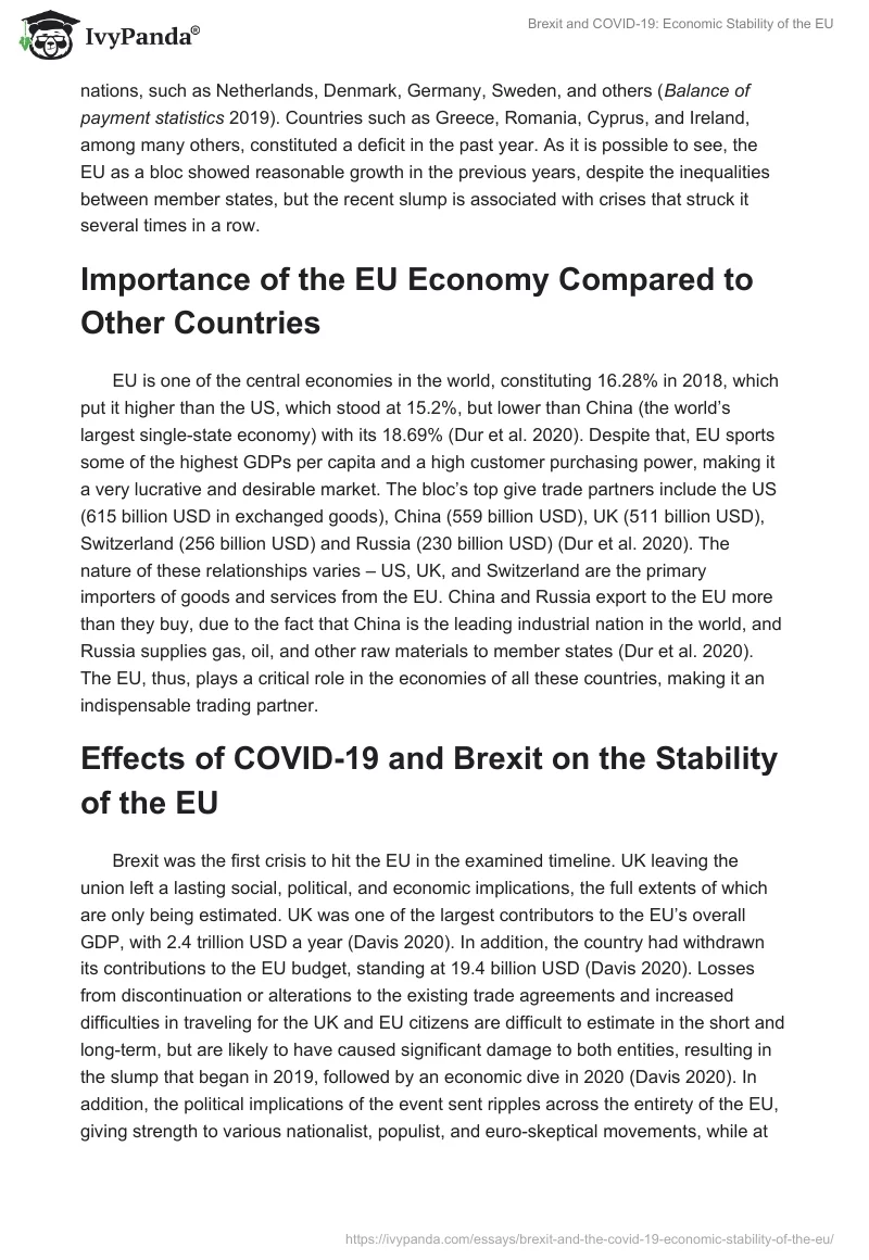 Brexit and COVID-19: Economic Stability of the EU. Page 2