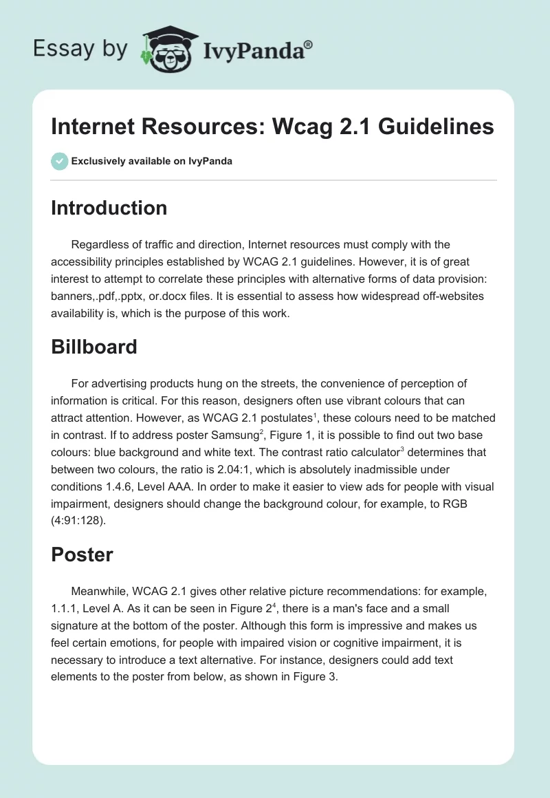 Internet Resources: Wcag 2.1 Guidelines. Page 1