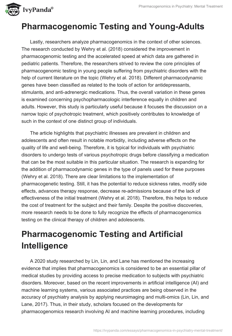 Pharmacogenomics in Psychiatry: Mental Treatment. Page 4