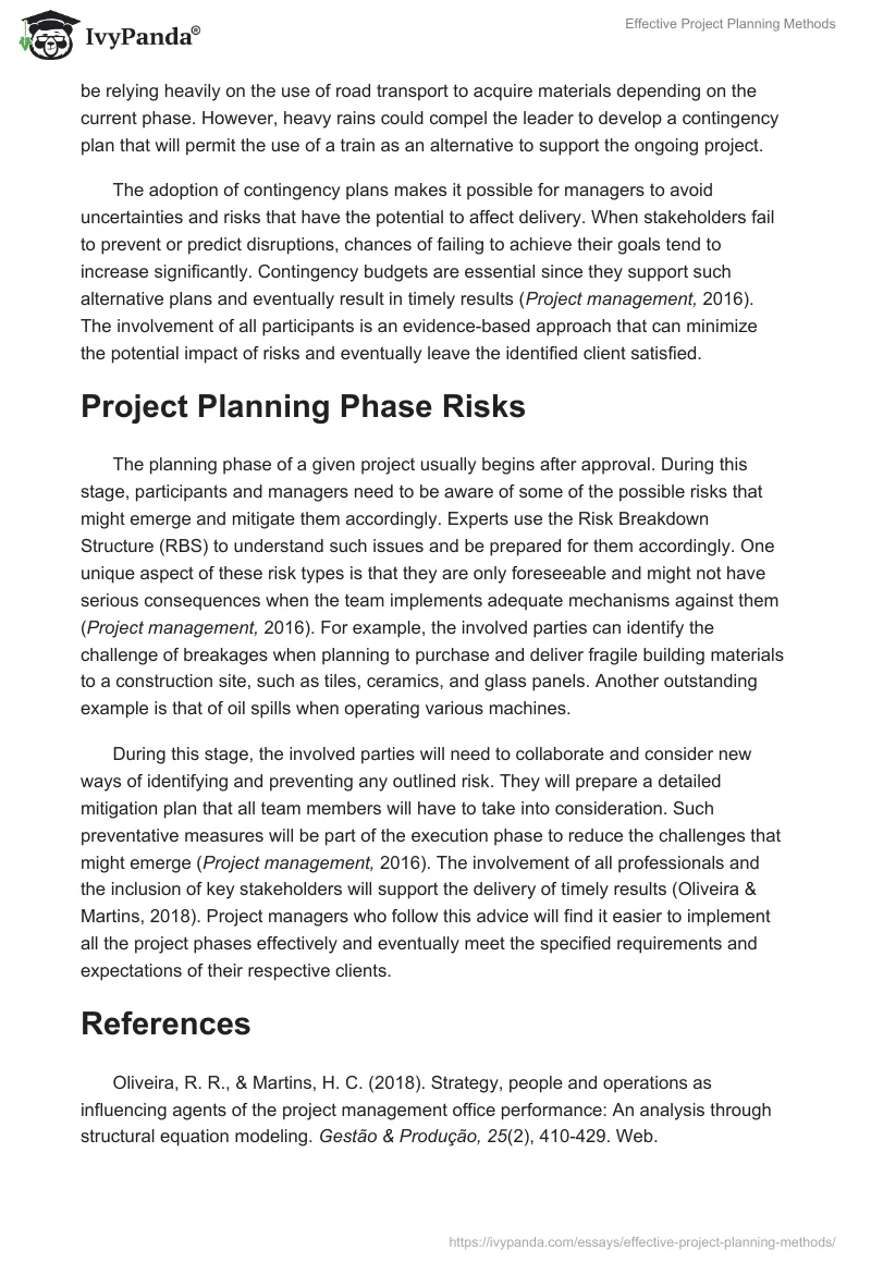 Effective Project Planning Methods. Page 3