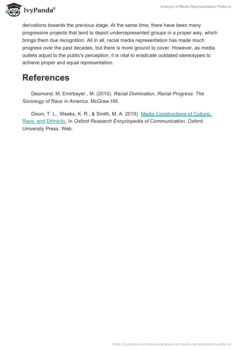 Analysis of Media Representation Patterns. Page 4