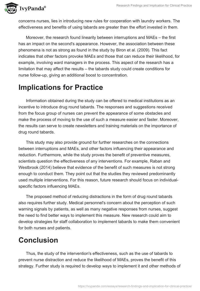 Research Findings and Implication for Clinical Practice. Page 2