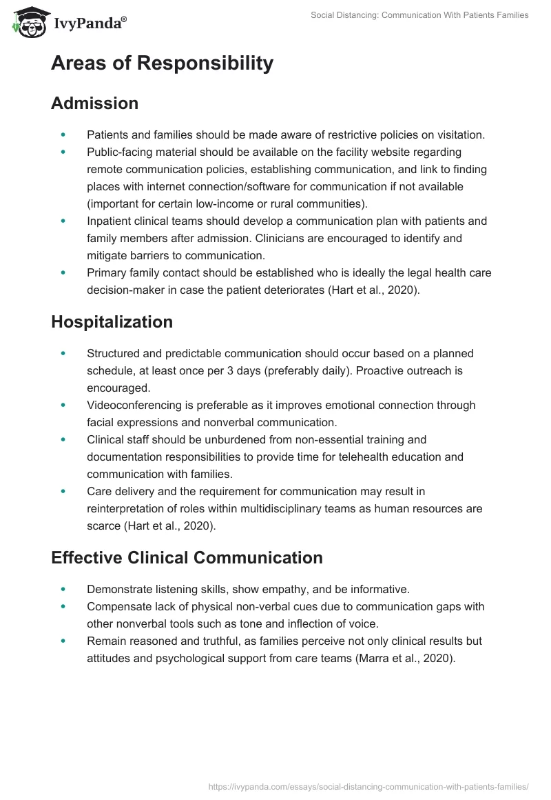 Social Distancing: Communication With Patients Families. Page 2