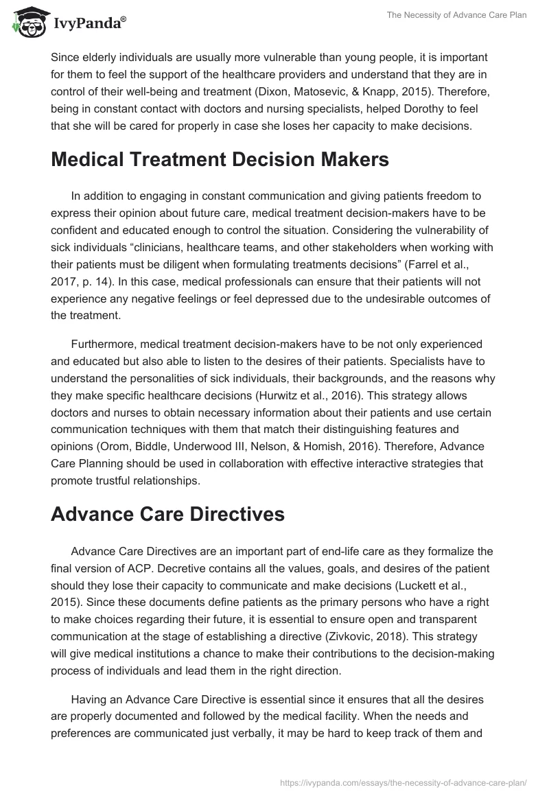 The Necessity of Advance Care Plan. Page 4