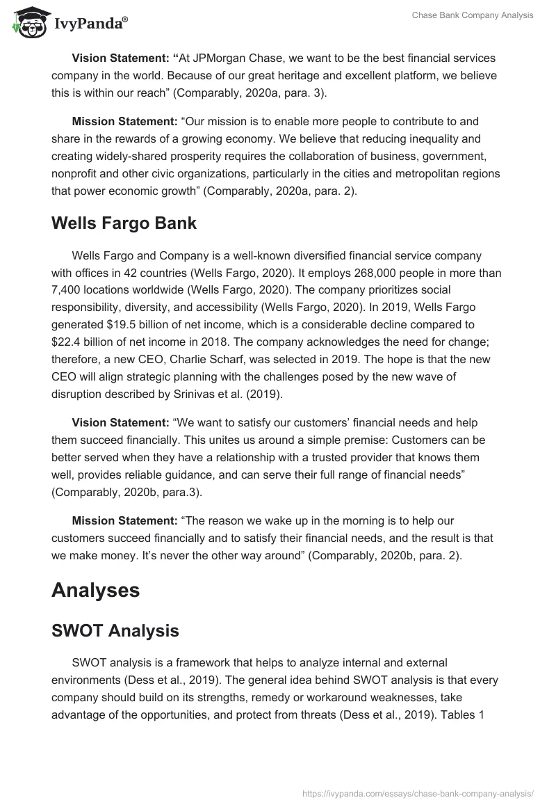 Chase Bank Company Analysis. Page 4
