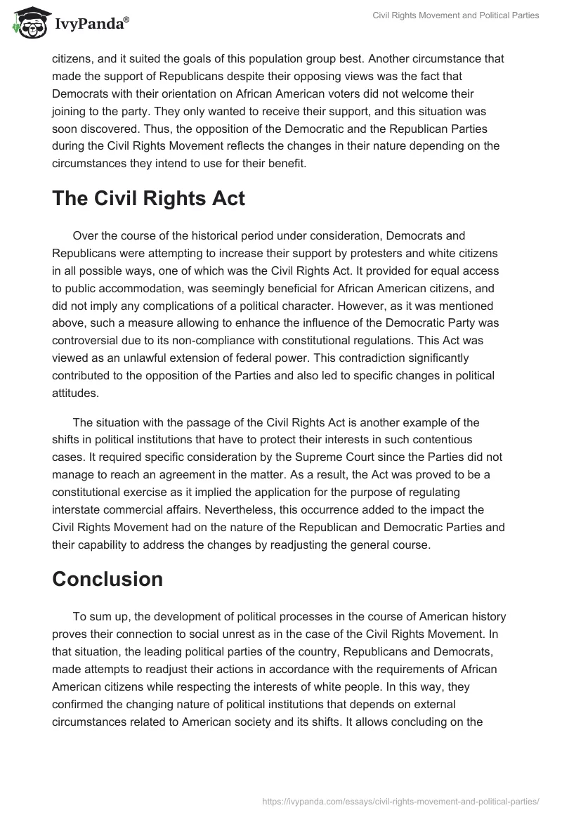 Civil Rights Movement and Political Parties. Page 3