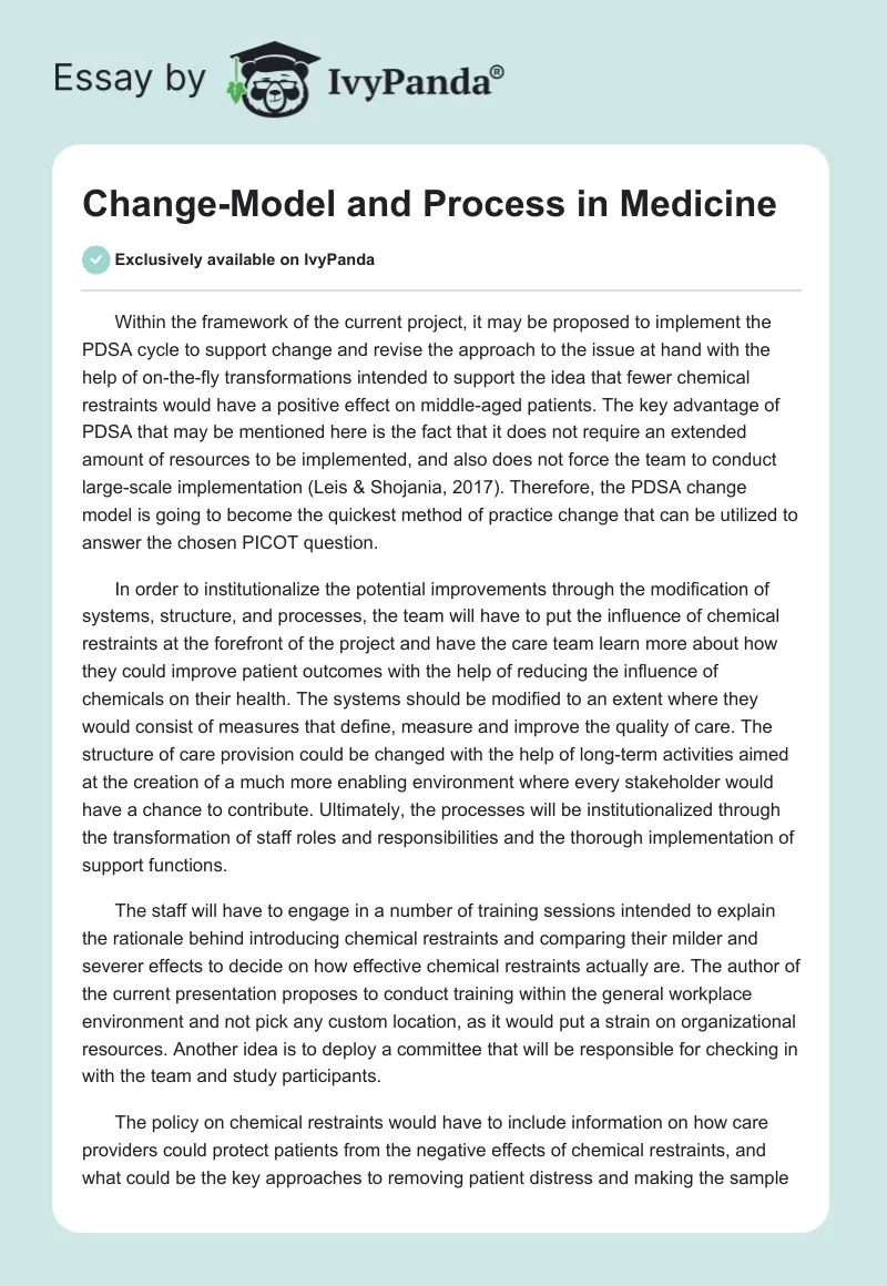 Change-Model and Process in Medicine. Page 1