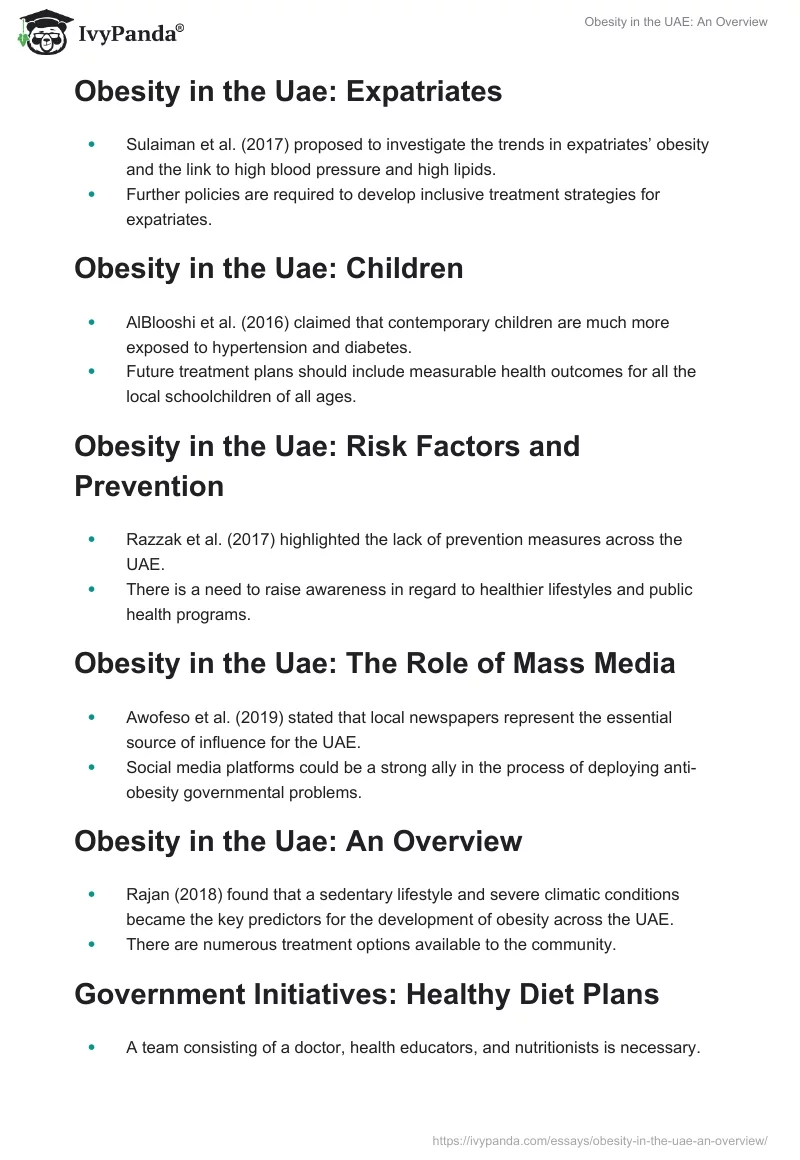 Obesity in the UAE: An Overview. Page 2