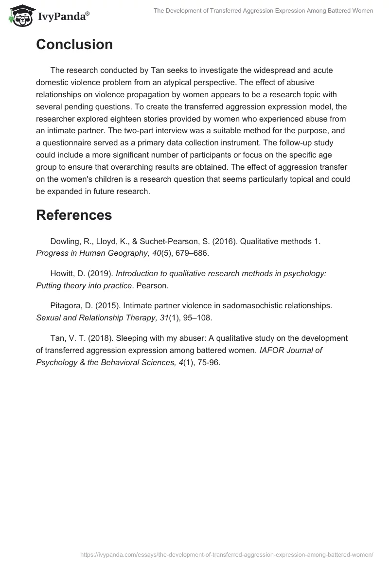 The Development of Transferred Aggression Expression Among Battered Women. Page 4