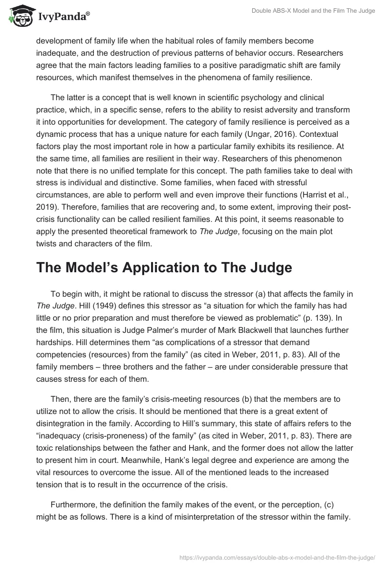 Double ABS-X Model and the Film "The Judge". Page 3
