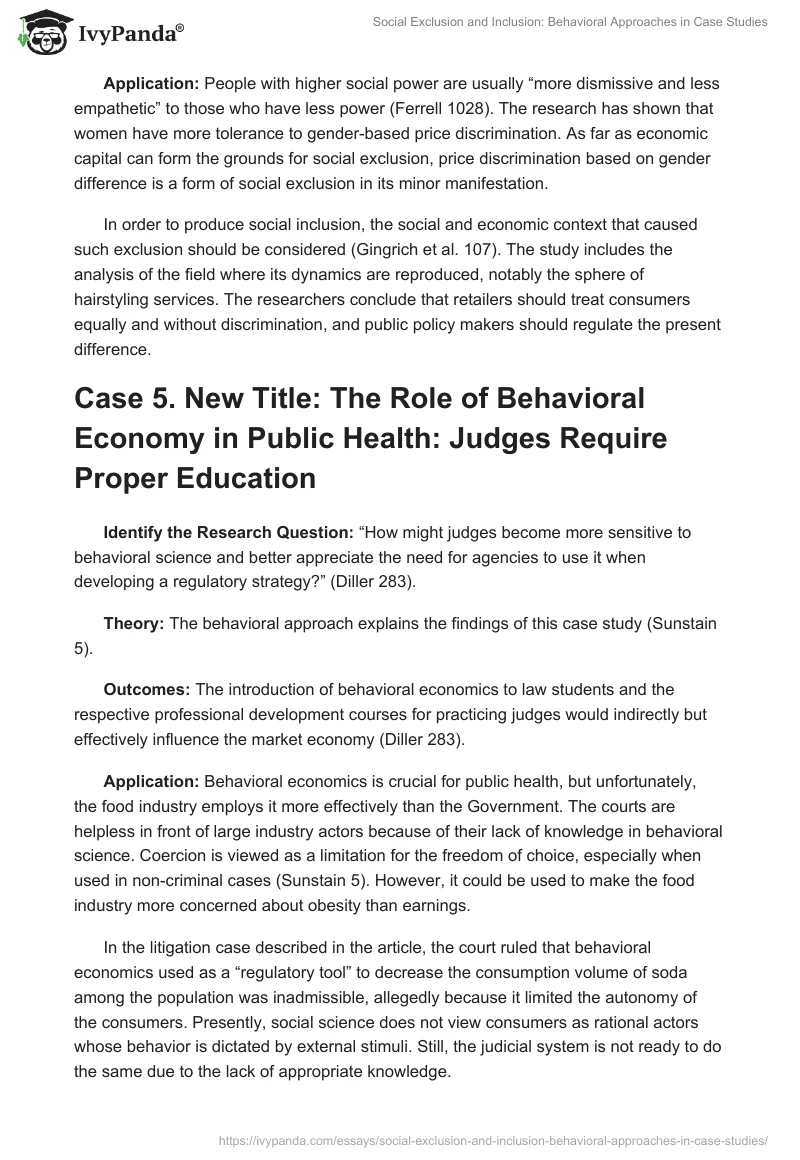 Social Exclusion and Inclusion: Behavioral Approaches in Case Studies. Page 2