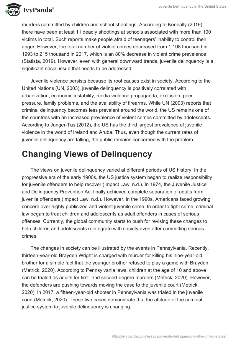 Juvenile Delinquency in the United States. Page 2