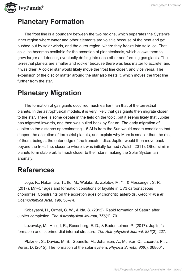 Solar System Formation. Page 2