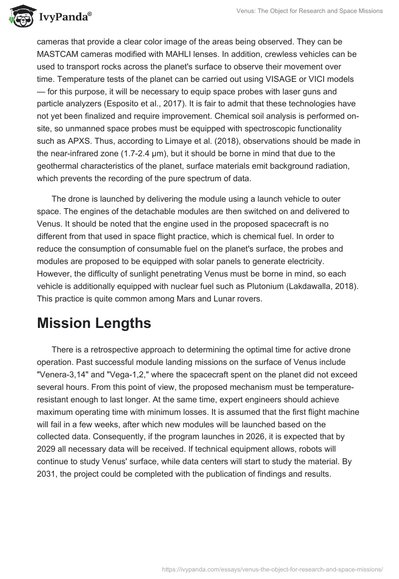 Venus: The Object for Research and Space Missions. Page 5