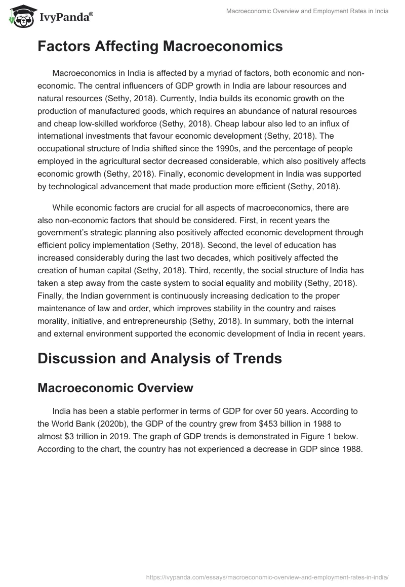 Macroeconomic Overview and Employment Rates in India. Page 2