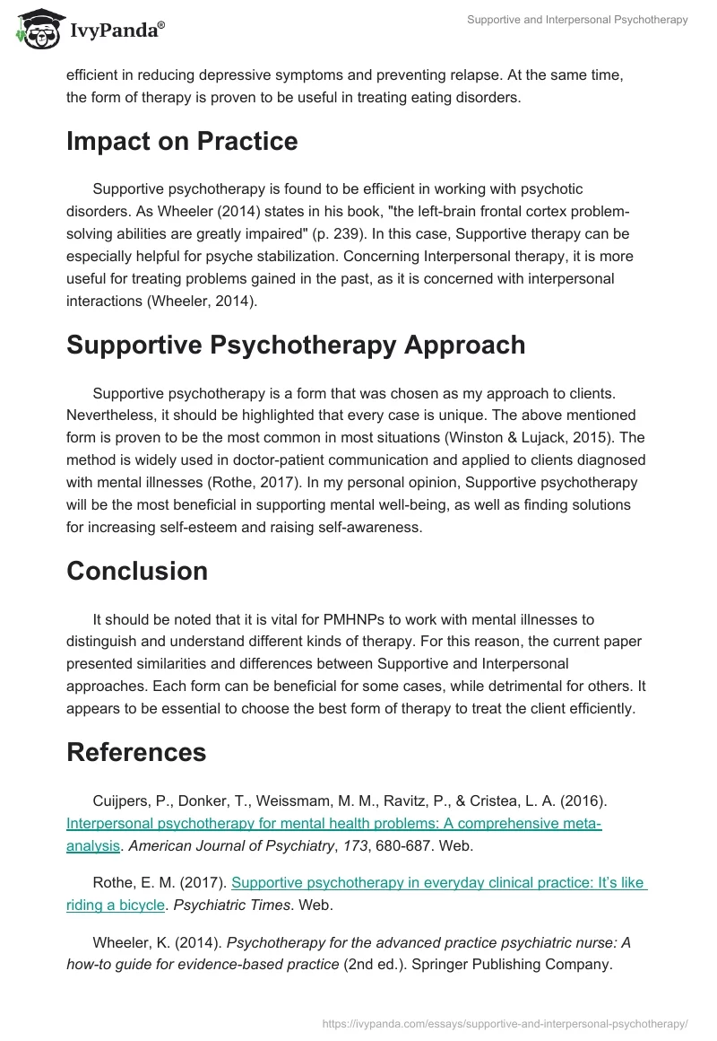 Supportive and Interpersonal Psychotherapy. Page 2