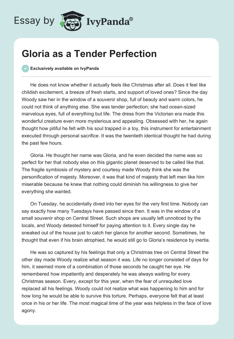 Gloria as a Tender Perfection. Page 1