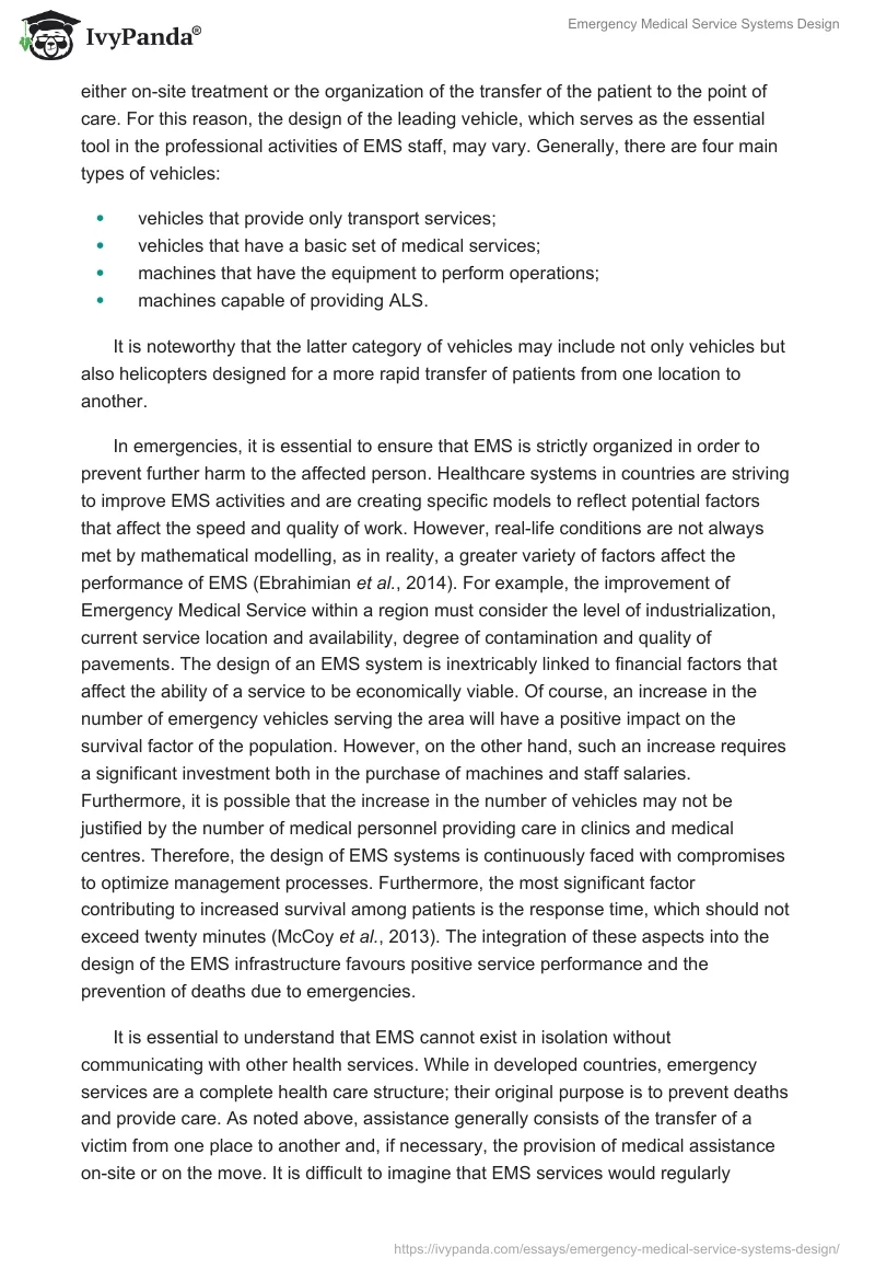 Emergency Medical Service Systems Design. Page 2