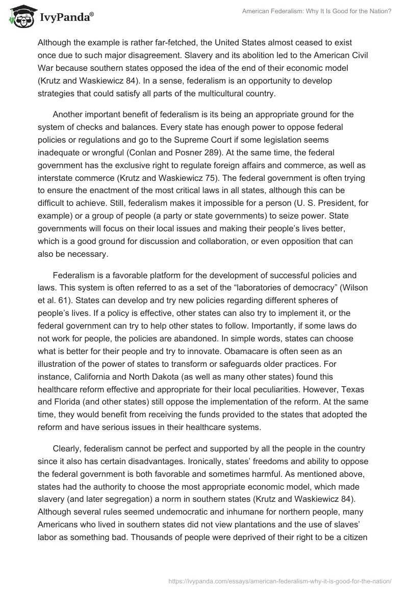 American Federalism: Why It Is Good for the Nation?. Page 2