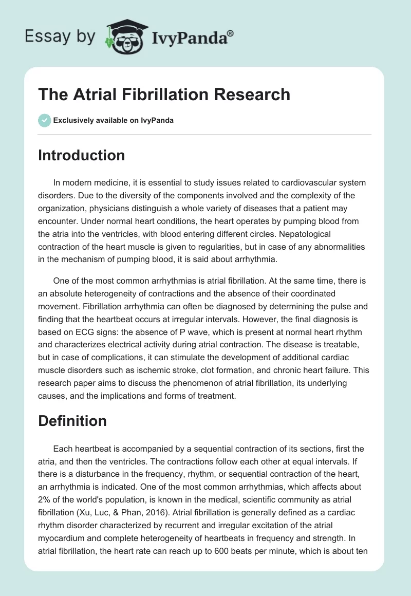 The Atrial Fibrillation Research. Page 1