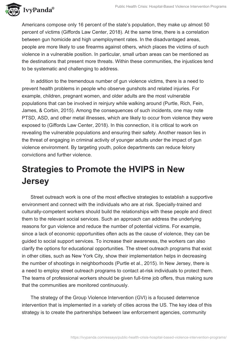 Public Health Crisis: Hospital-Based Violence Intervention Programs. Page 3