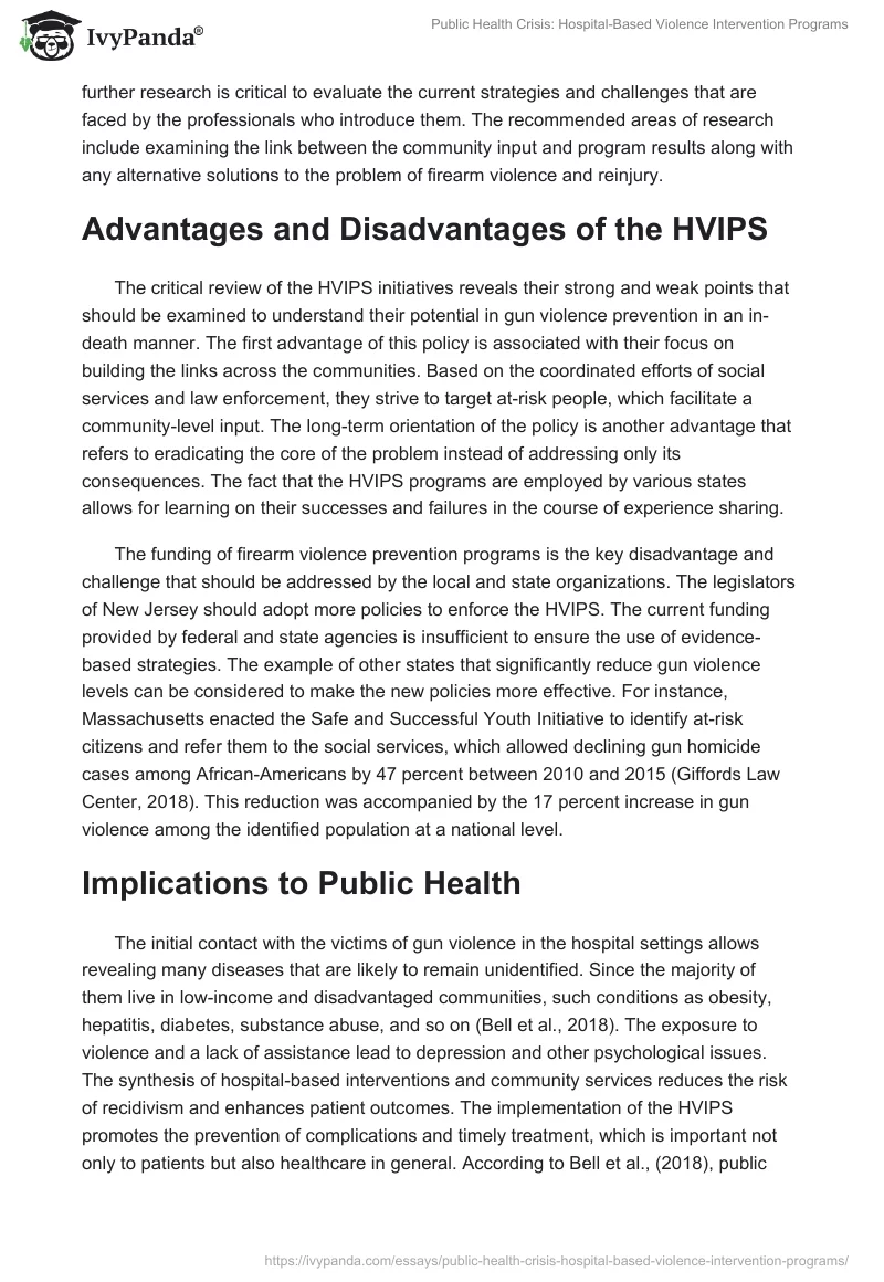 Public Health Crisis: Hospital-Based Violence Intervention Programs. Page 5