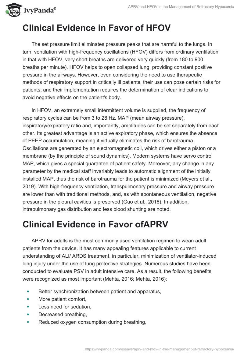 APRV and HFOV in the Management of Refractory Hypoxemia. Page 3