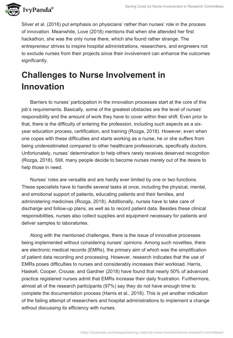 Saving Costs by Nurse Involvement in Research Committees. Page 3
