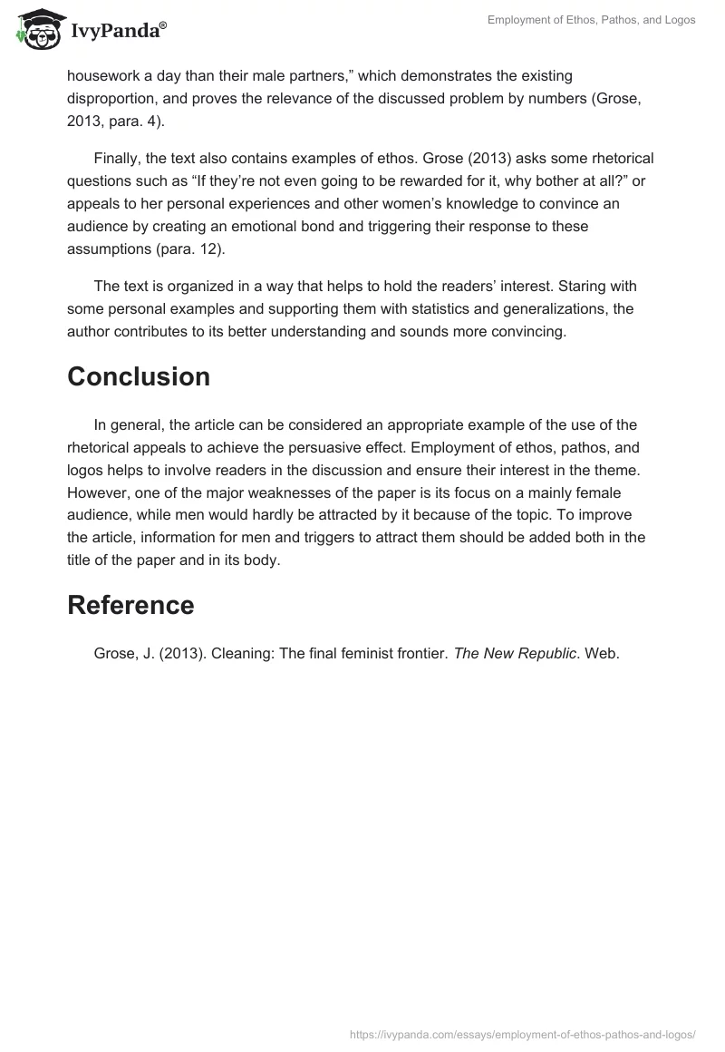 Employment of Ethos, Pathos, and Logos. Page 2