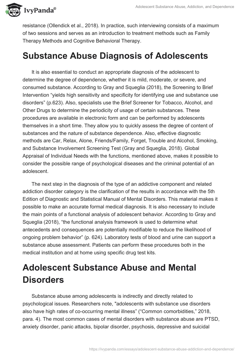 Adolescent Substance Abuse, Addiction, and Dependence. Page 4