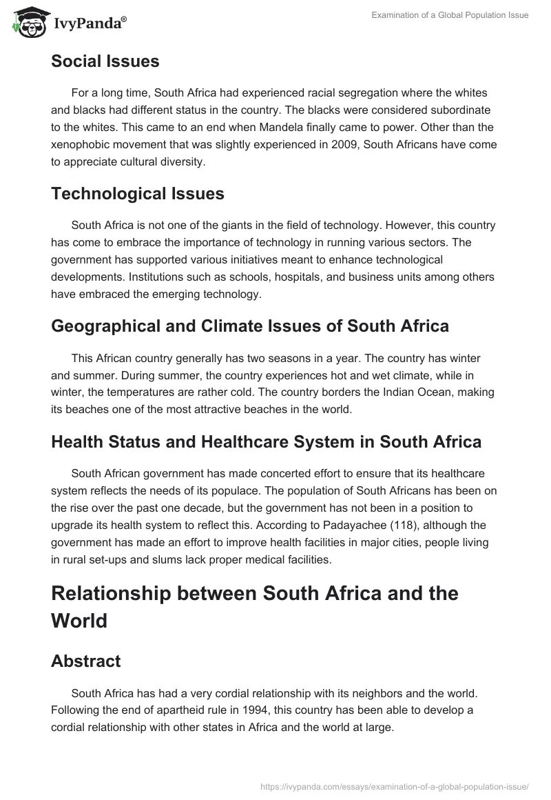 Examination of a Global Population Issue. Page 2