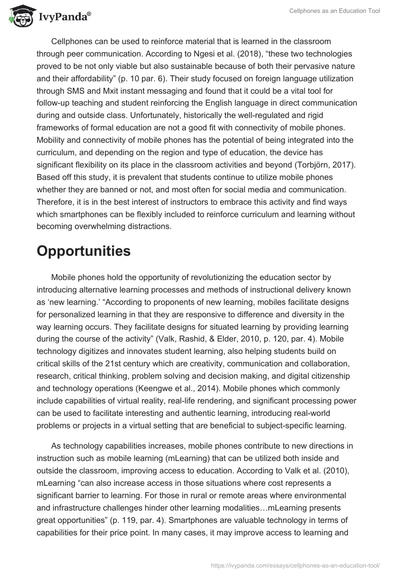 Cellphones as an Education Tool. Page 2