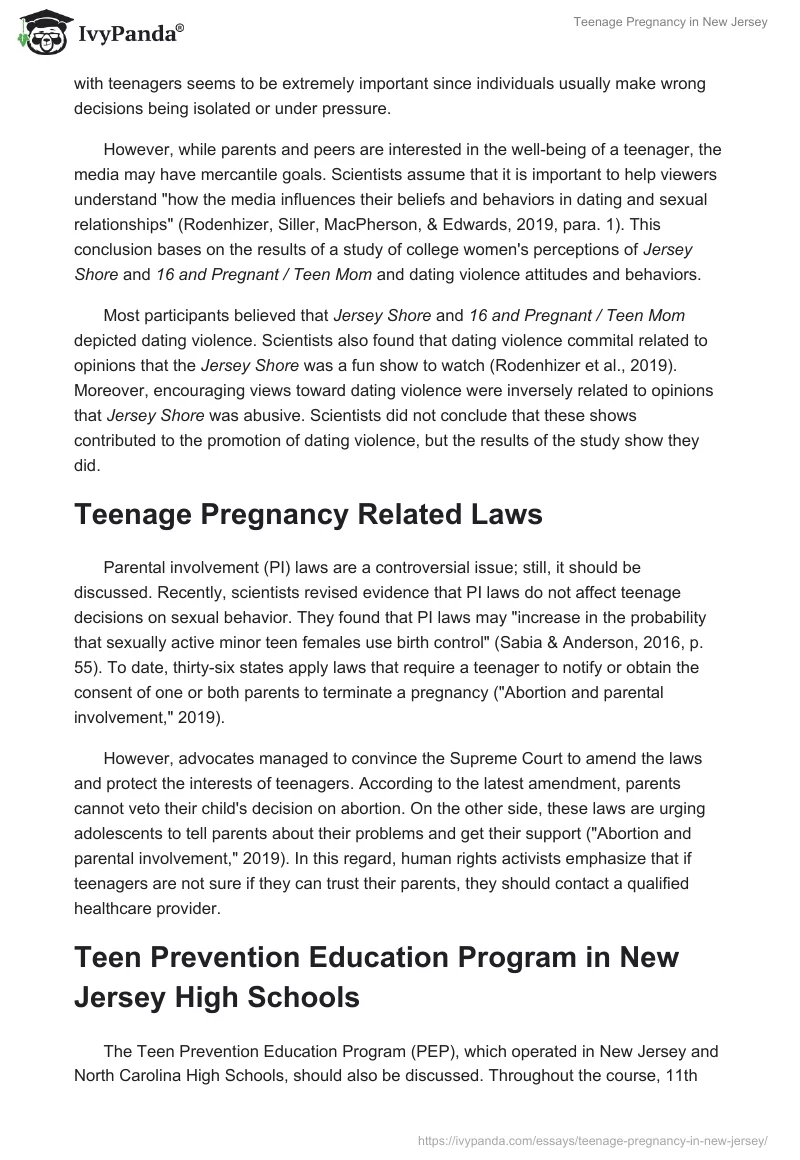 Teenage Pregnancy in New Jersey. Page 3