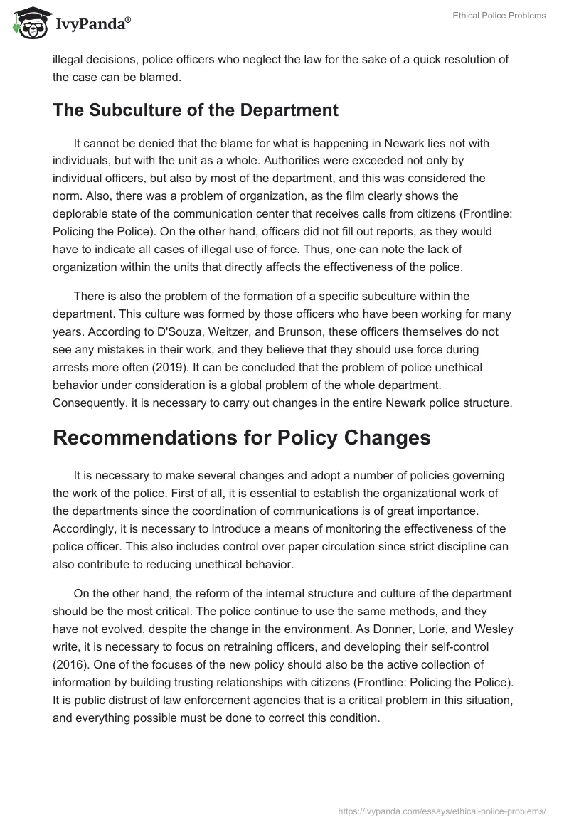 Ethical Police Problems. Page 2