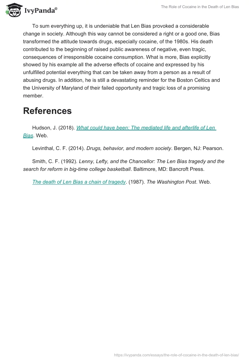 The Role of Cocaine in the Death of Len Bias. Page 4