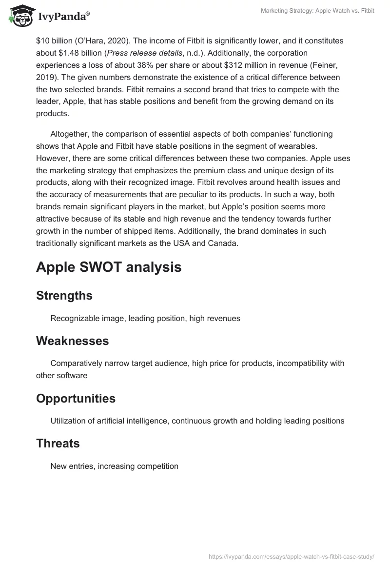 Marketing Strategy: Apple Watch vs. Fitbit. Page 2