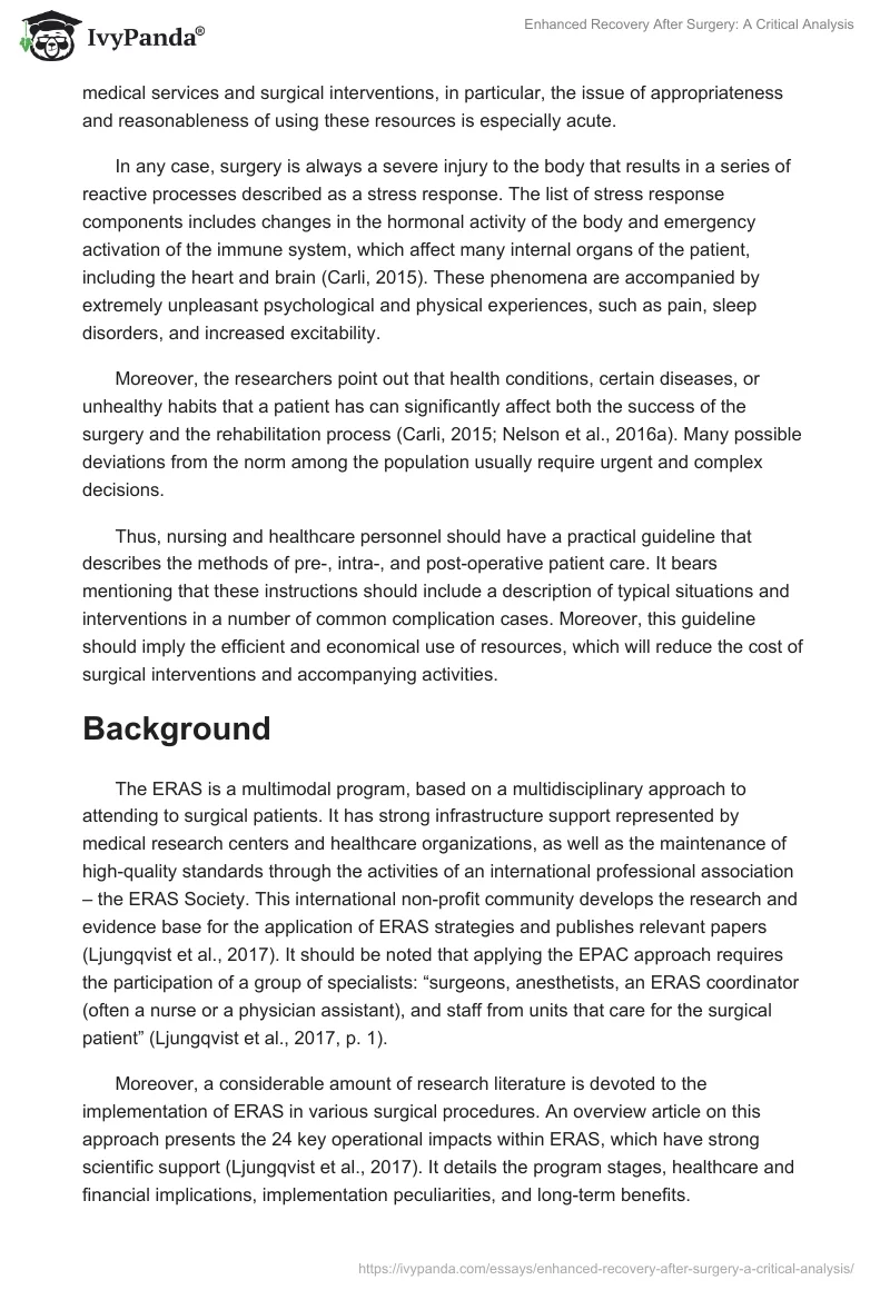 Enhanced Recovery After Surgery: A Critical Analysis. Page 2