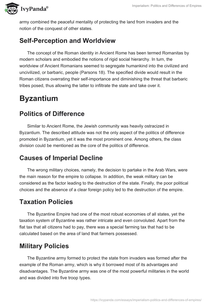 Imperialism: Politics and Differences of Empires. Page 2