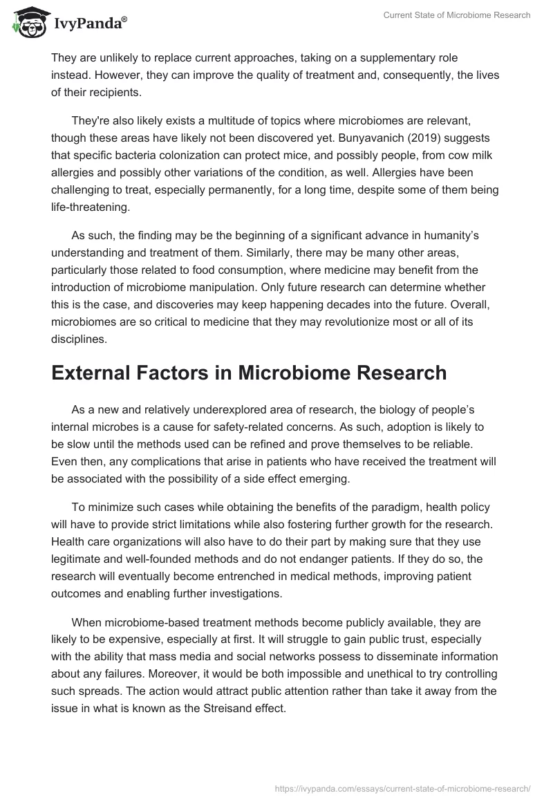 Current State of Microbiome Research. Page 4