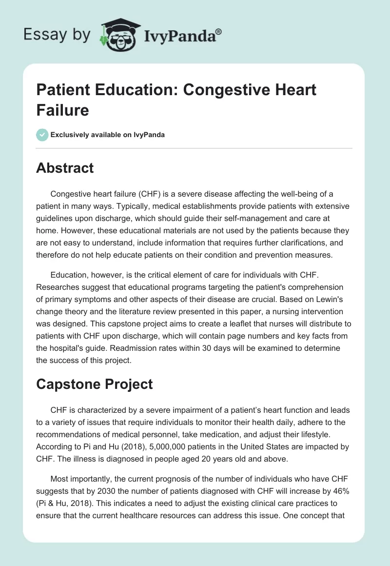 Patient Education: Congestive Heart Failure. Page 1