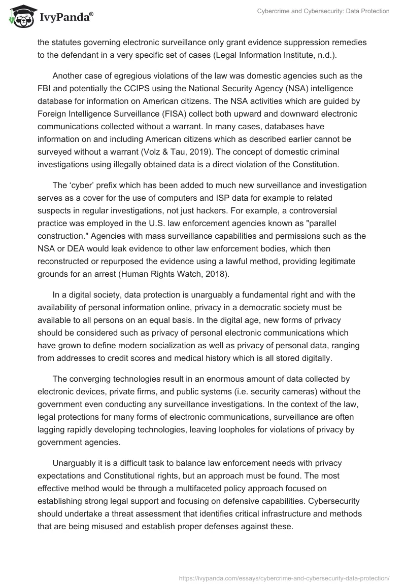 Cybercrime and Cybersecurity: Data Protection. Page 2