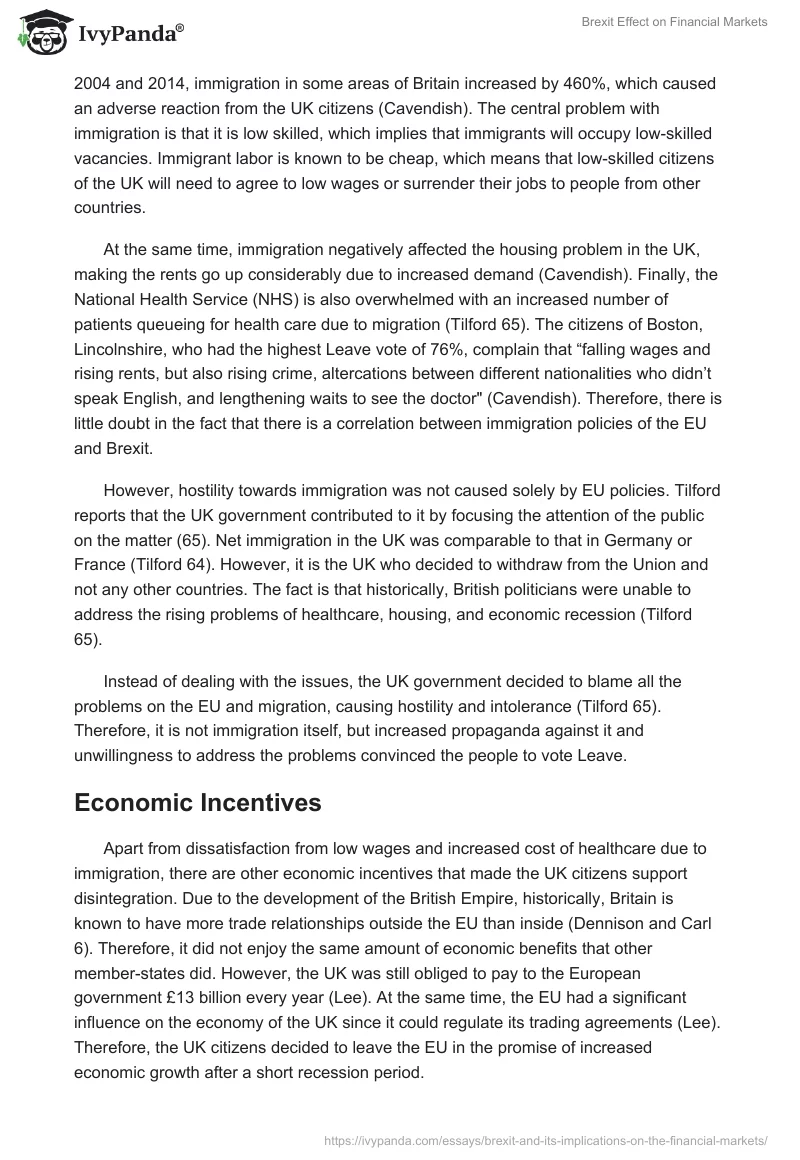 Brexit Effect on Financial Markets. Page 5