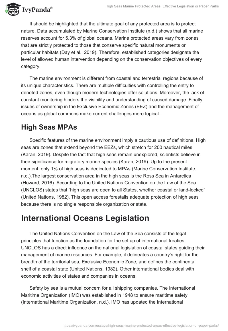 High Seas Marine Protected Areas: Effective Legislation or Paper Parks. Page 2