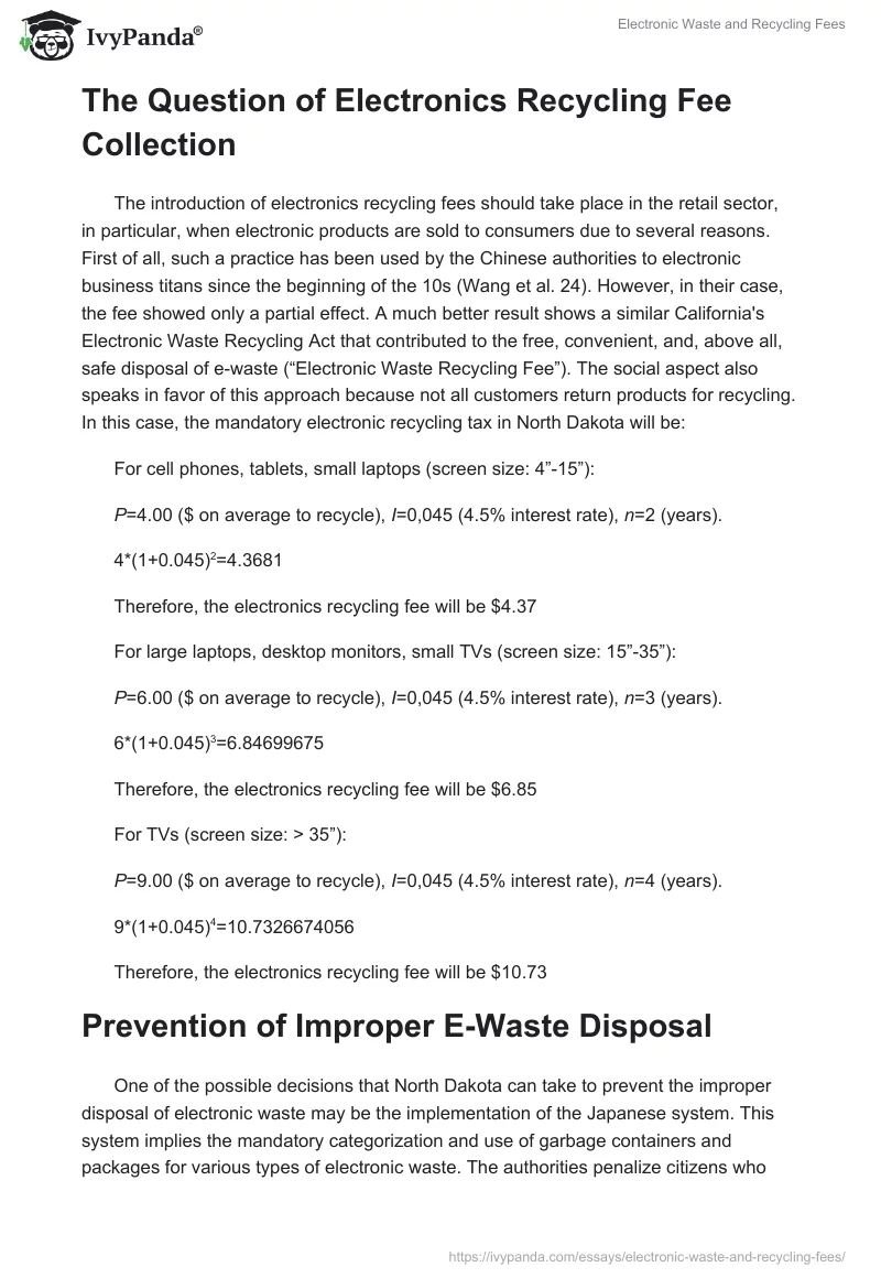Electronic Waste and Recycling Fees. Page 2