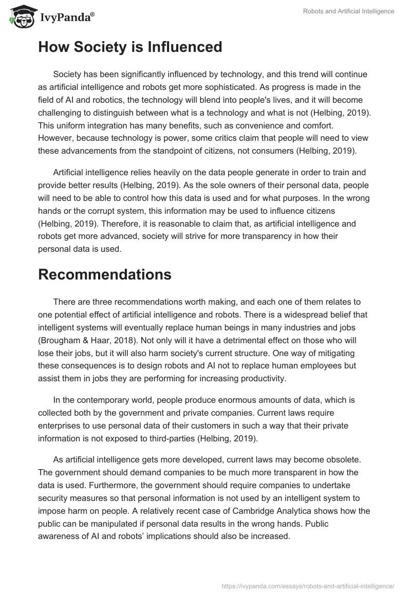 Robots and Artificial Intelligence. Page 5