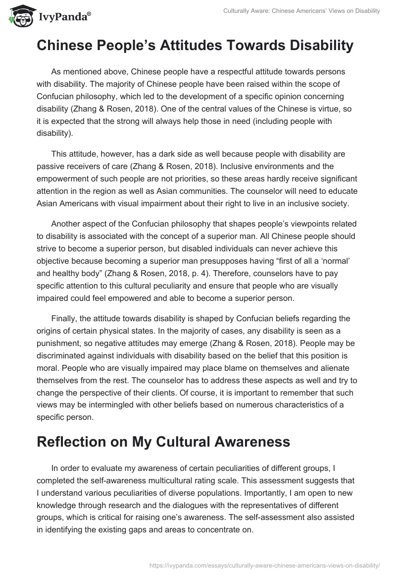 Culturally Aware: Chinese Americans’ Views on Disability. Page 3